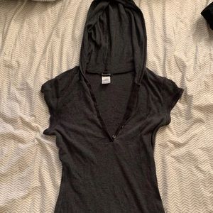 Eyeshadow hooded button up top